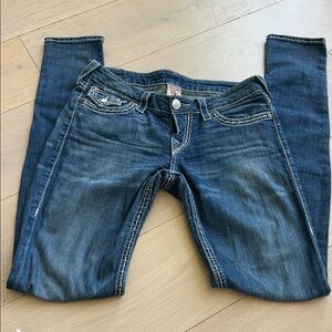 True Religion Women's Skinny Jeans in Dark Blue